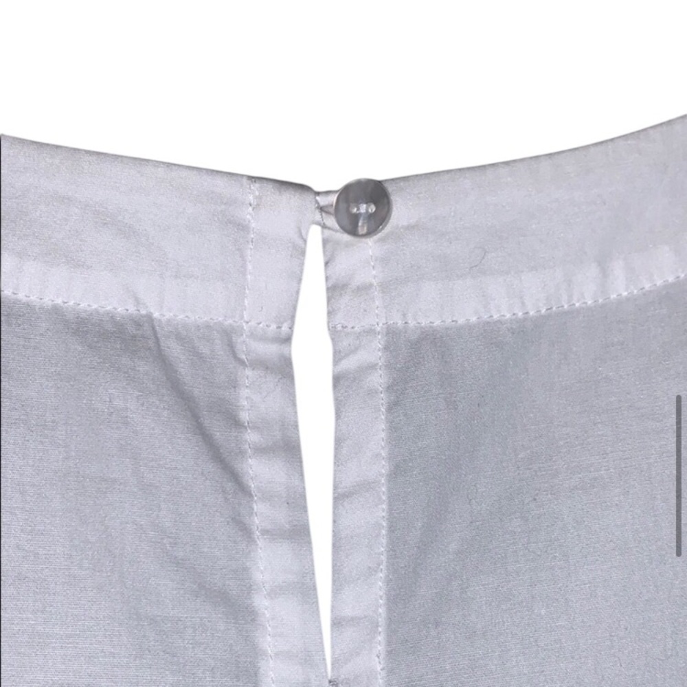 Eileen Fisher blouse organic cotton round neck shirt sleeve rounded hem - Picture 3 of 10